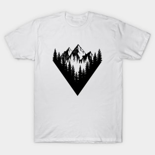 Mountains And Forest. Geometric Style T-Shirt